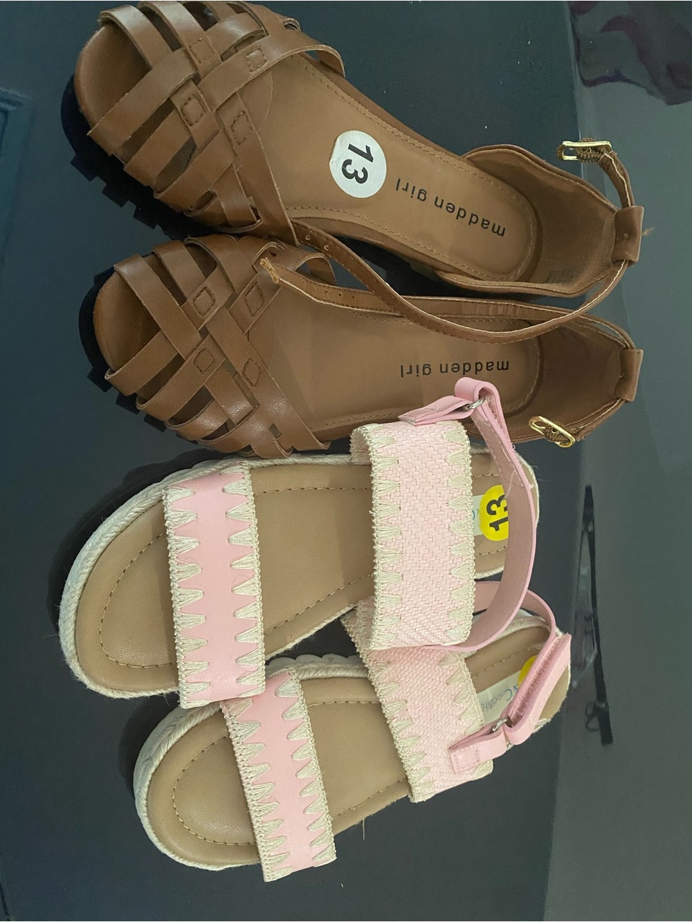 Madden Girl Girls Brown and Pink Sandal Duo